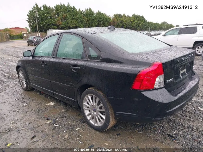 2010 Volvo S40 2.4I VIN: YV1382MS9A2491312 Lot: 40380189