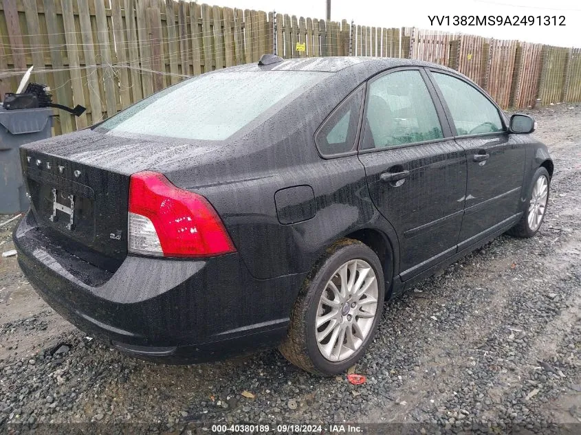 2010 Volvo S40 2.4I VIN: YV1382MS9A2491312 Lot: 40380189