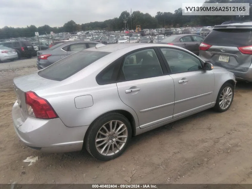 2010 Volvo S40 2.4I VIN: YV1390MS6A2512165 Lot: 40402404