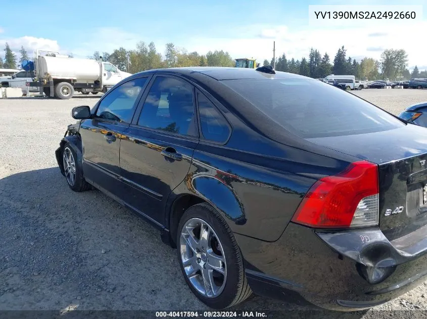 YV1390MS2A2492660 2010 Volvo S40 2.4I