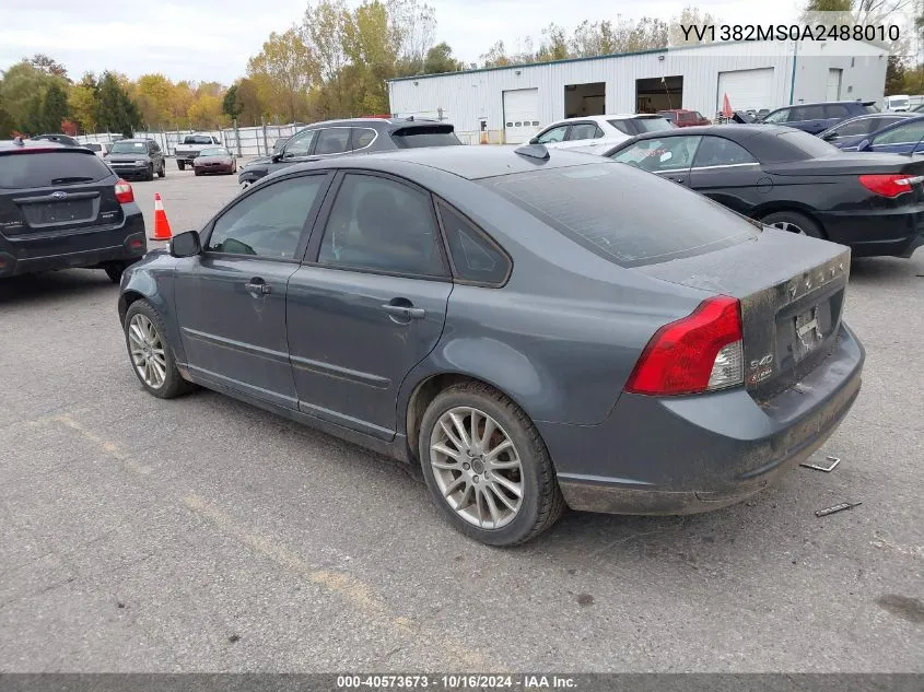 2010 Volvo S40 2.4I VIN: YV1382MS0A2488010 Lot: 40573673