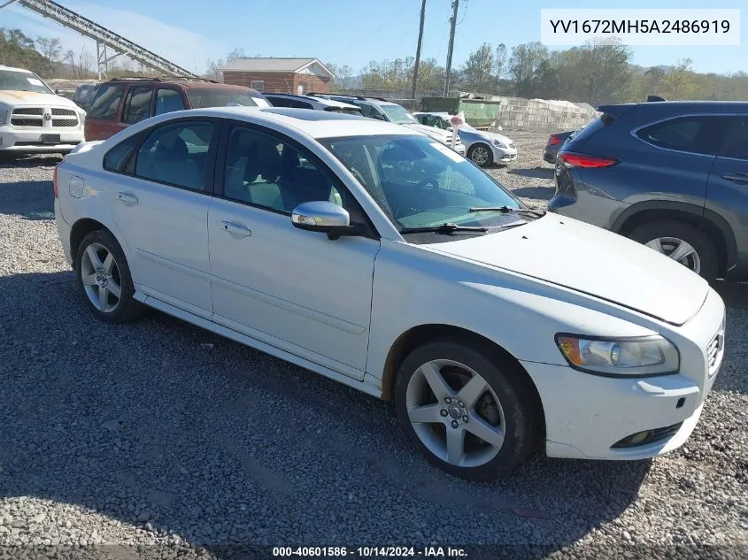 2010 Volvo S40 T5 R-Design VIN: YV1672MH5A2486919 Lot: 40601586