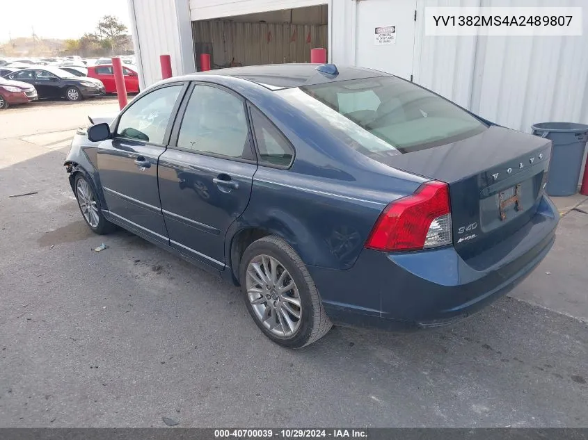 2010 Volvo S40 2.4I VIN: YV1382MS4A2489807 Lot: 40700039