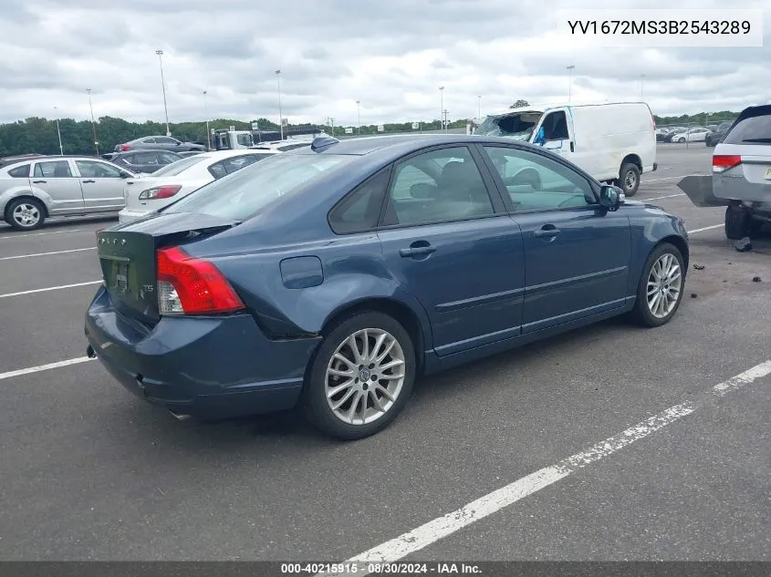 2011 Volvo S40 T5/T5 R-Design VIN: YV1672MS3B2543289 Lot: 40215915