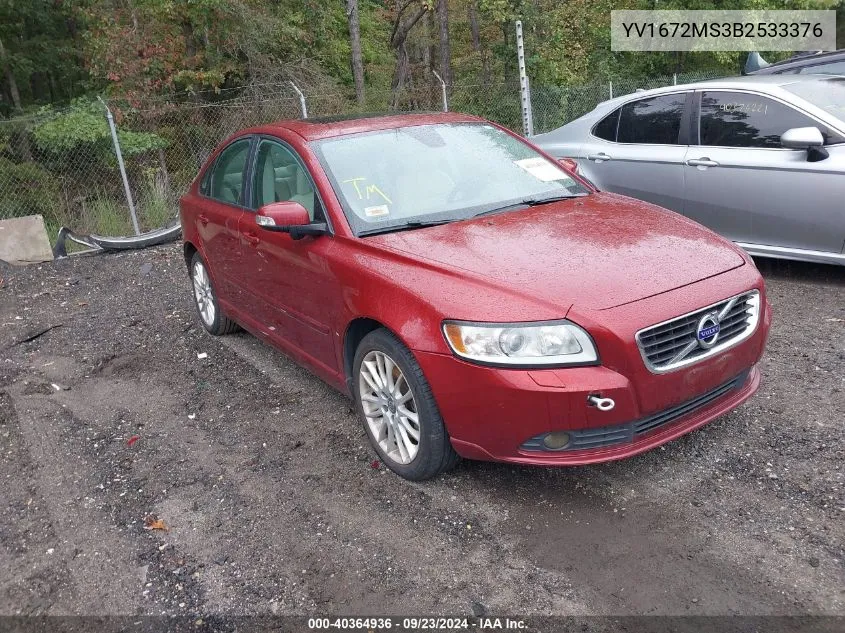 2011 Volvo S40 T5/T5 R-Design VIN: YV1672MS3B2533376 Lot: 40364936