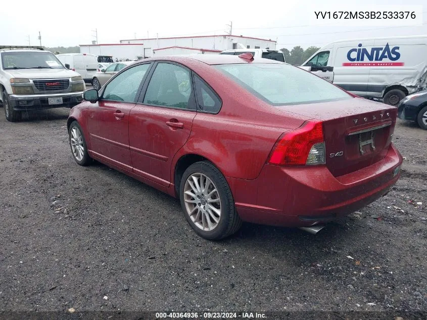 YV1672MS3B2533376 2011 Volvo S40 T5/T5 R-Design