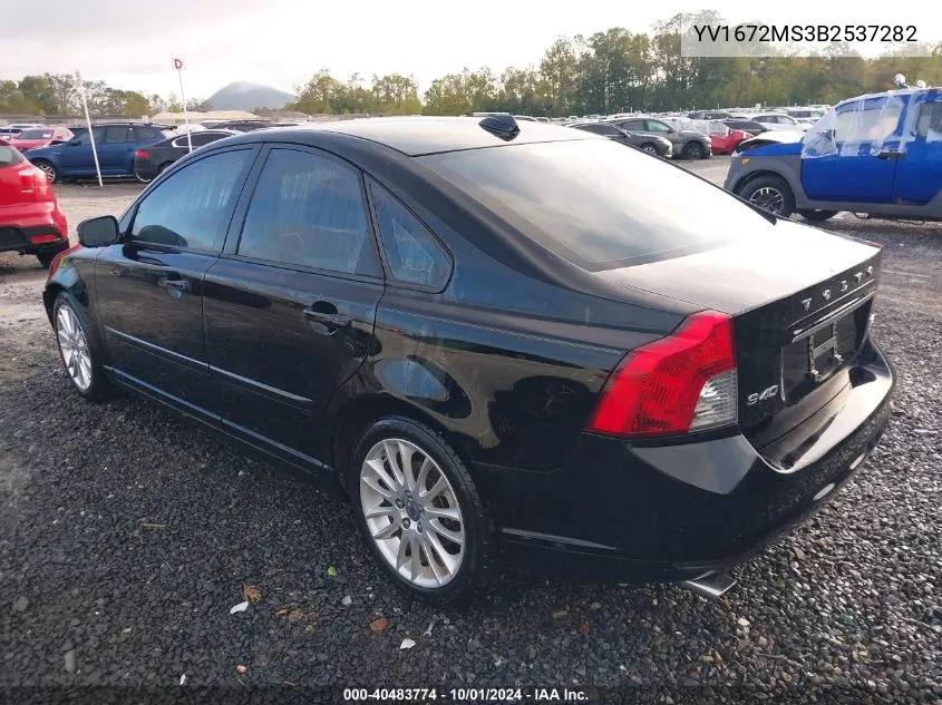 YV1672MS3B2537282 2011 Volvo S40 T5