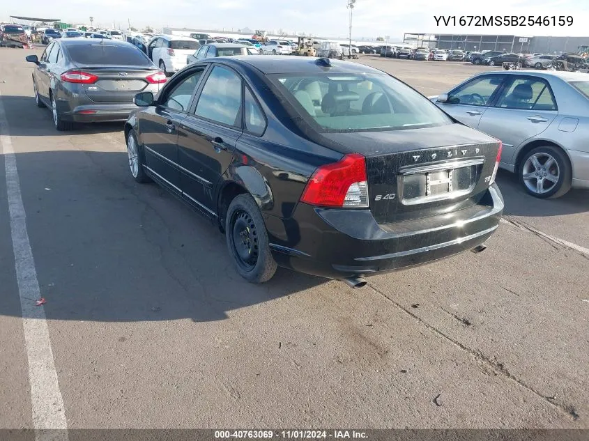 2011 Volvo S40 T5/T5 R-Design VIN: YV1672MS5B2546159 Lot: 40763069