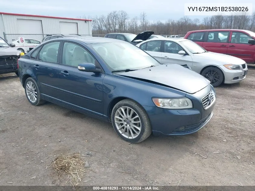 2011 Volvo S40 T5/T5 R-Design VIN: YV1672MS1B2538026 Lot: 40818293