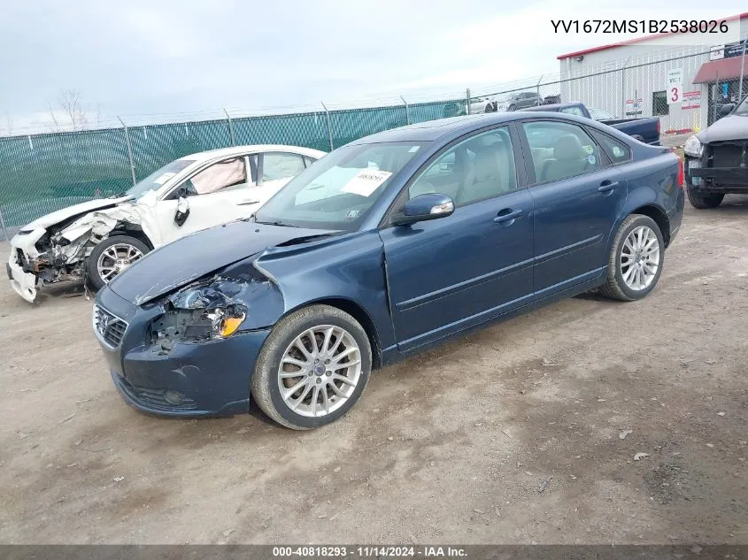 2011 Volvo S40 T5/T5 R-Design VIN: YV1672MS1B2538026 Lot: 40818293