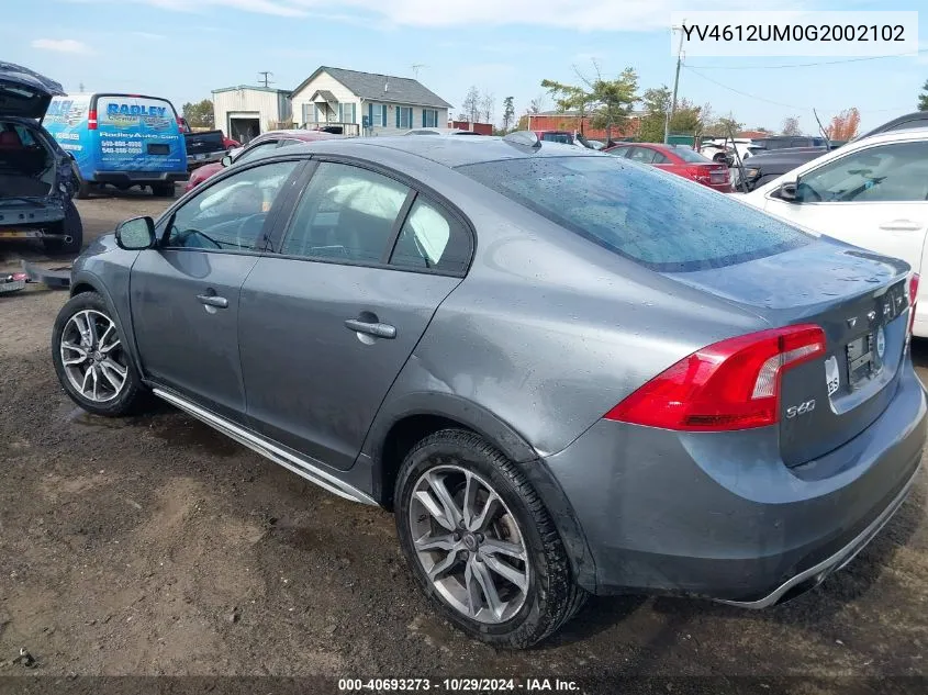 2016 Volvo S60 Cross Country T5 Platinum VIN: YV4612UM0G2002102 Lot: 40693273