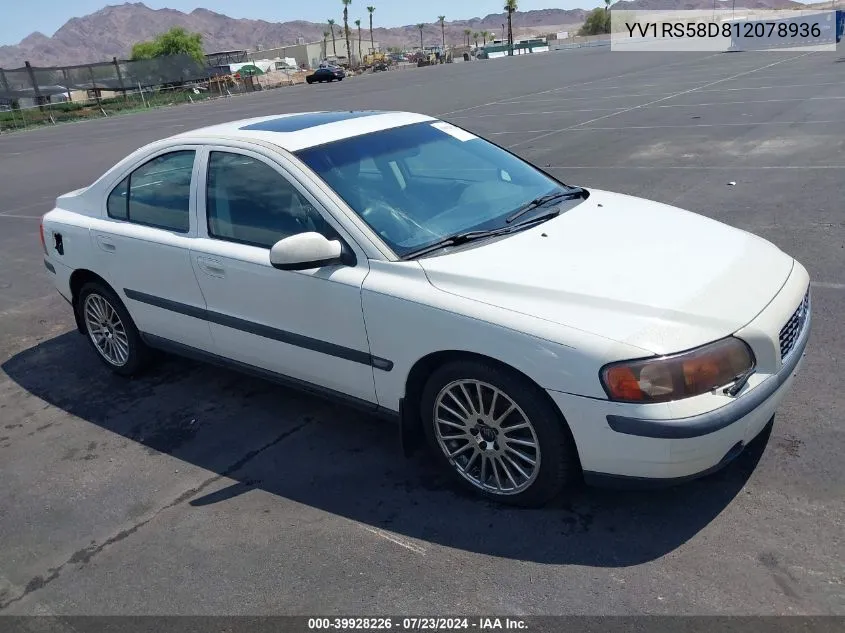 2001 Volvo S60 2.4T VIN: YV1RS58D812078936 Lot: 39928226