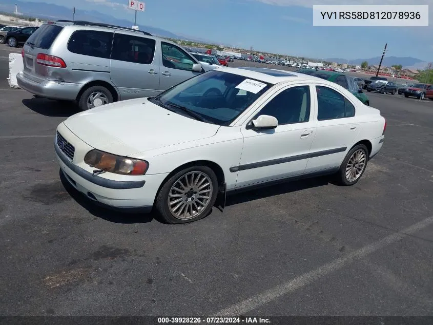 2001 Volvo S60 2.4T VIN: YV1RS58D812078936 Lot: 39928226