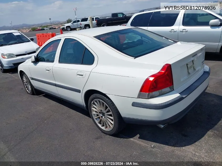 2001 Volvo S60 2.4T VIN: YV1RS58D812078936 Lot: 39928226