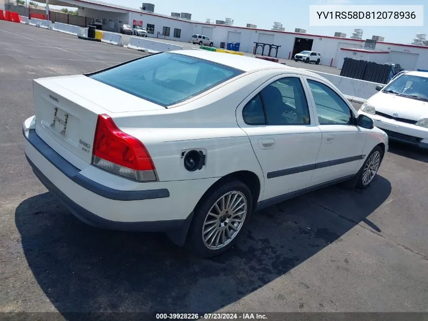 2001 Volvo S60 2.4T VIN: YV1RS58D812078936 Lot: 39928226