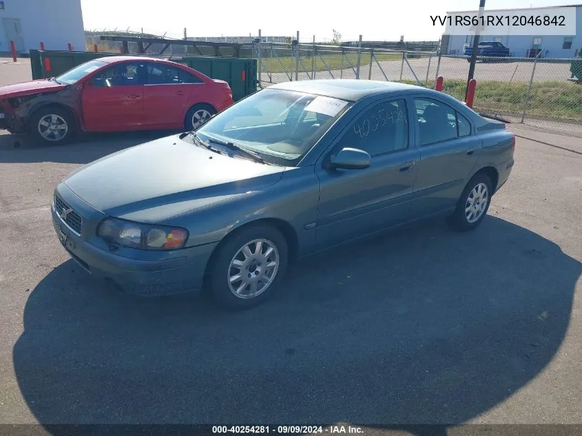 2001 Volvo S60 2.4 VIN: YV1RS61RX12046842 Lot: 40254281