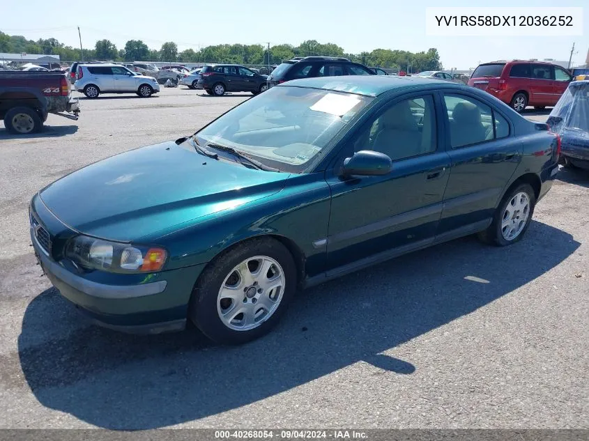 2001 Volvo S60 2.4T VIN: YV1RS58DX12036252 Lot: 40268054