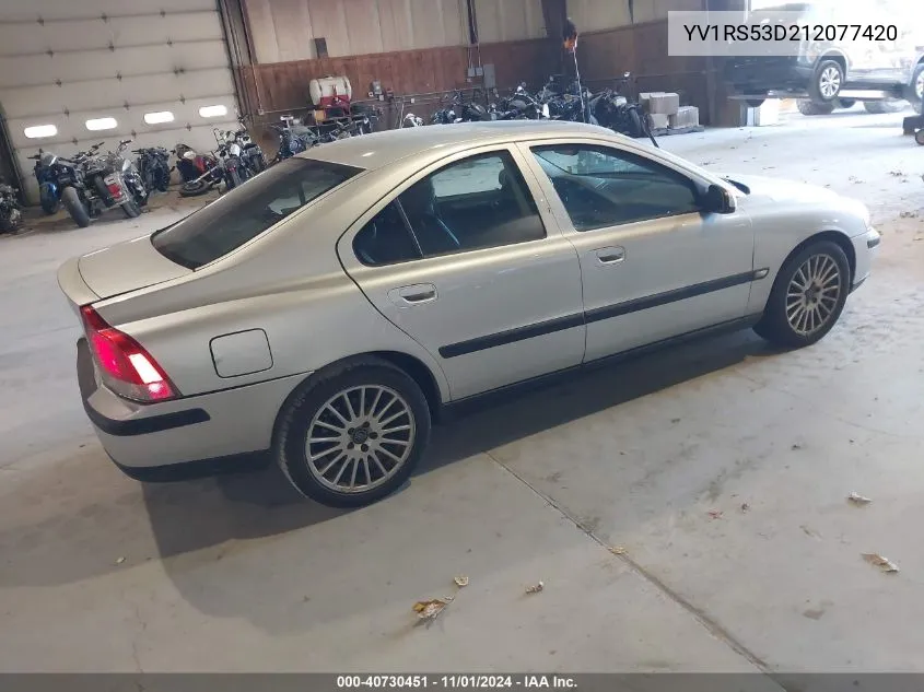 YV1RS53D212077420 2001 Volvo S60 T5