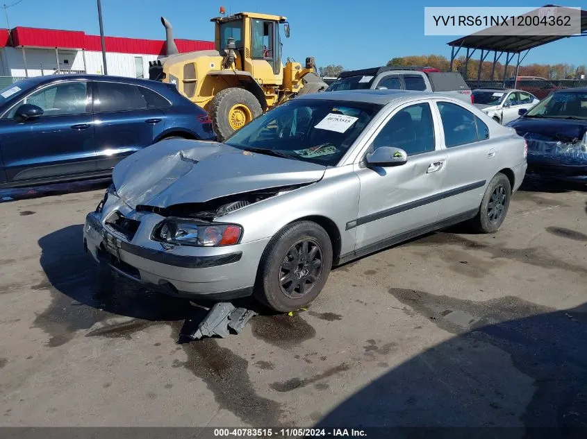 2001 Volvo S60 2.4 VIN: YV1RS61NX12004362 Lot: 40783515