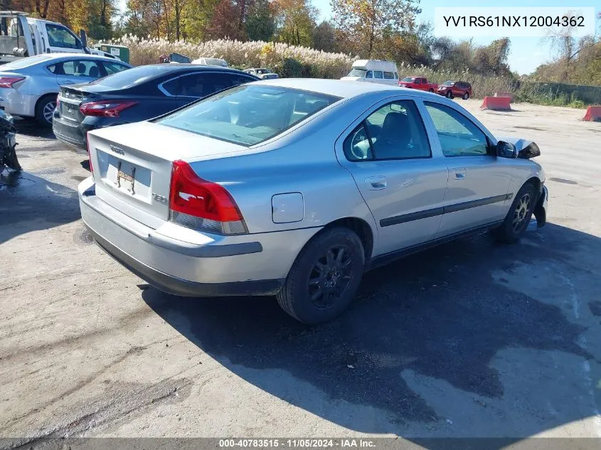 2001 Volvo S60 2.4 VIN: YV1RS61NX12004362 Lot: 40783515