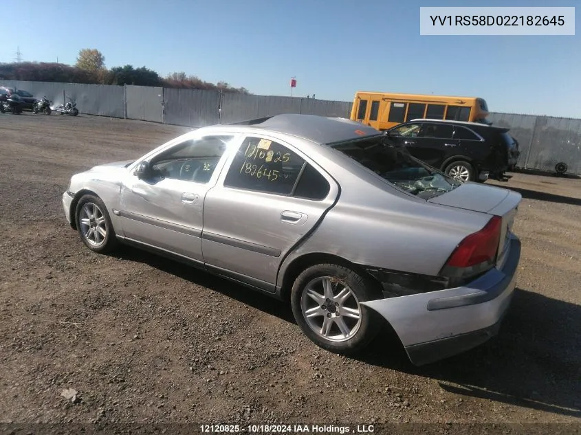 2002 Volvo S60 2.4T VIN: YV1RS58D022182645 Lot: 12120825