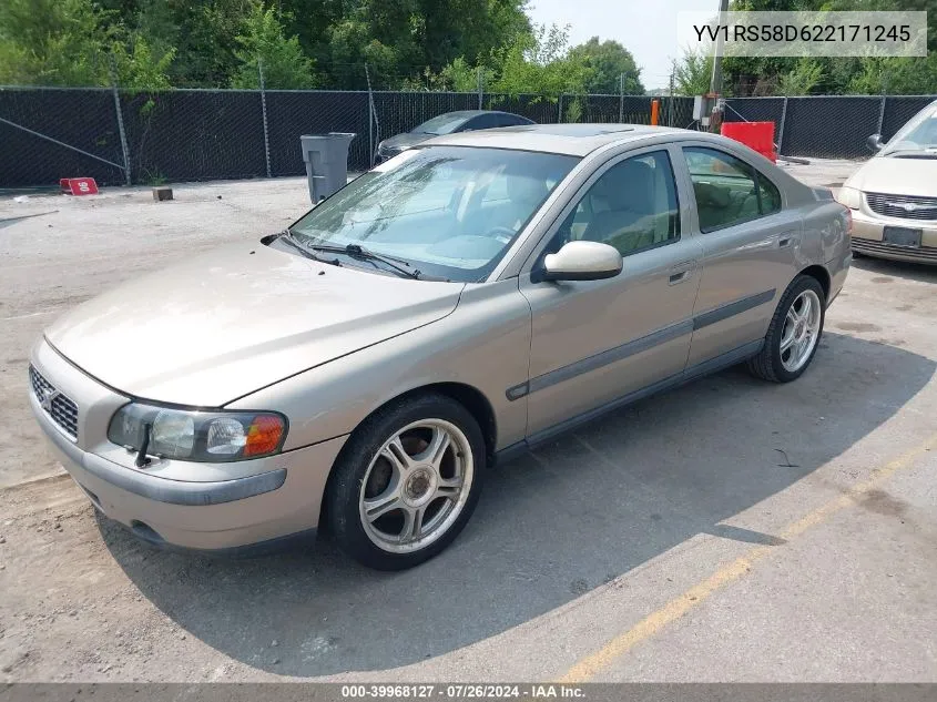 2002 Volvo S60 2.4T VIN: YV1RS58D622171245 Lot: 39968127