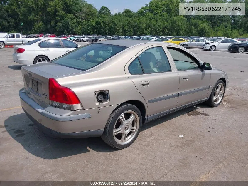 2002 Volvo S60 2.4T VIN: YV1RS58D622171245 Lot: 39968127