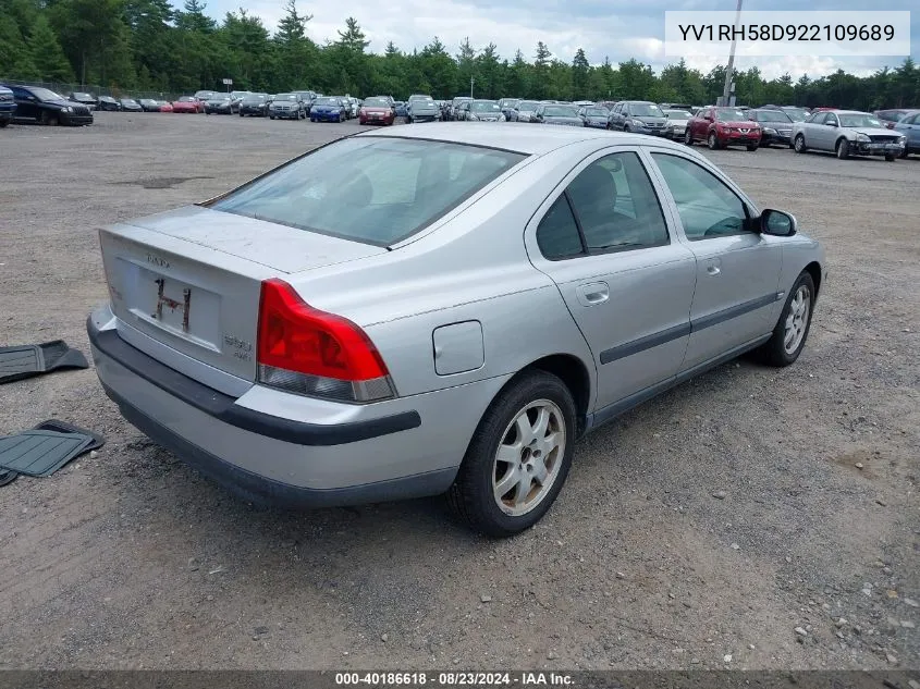 2002 Volvo S60 Awd VIN: YV1RH58D922109689 Lot: 40186618