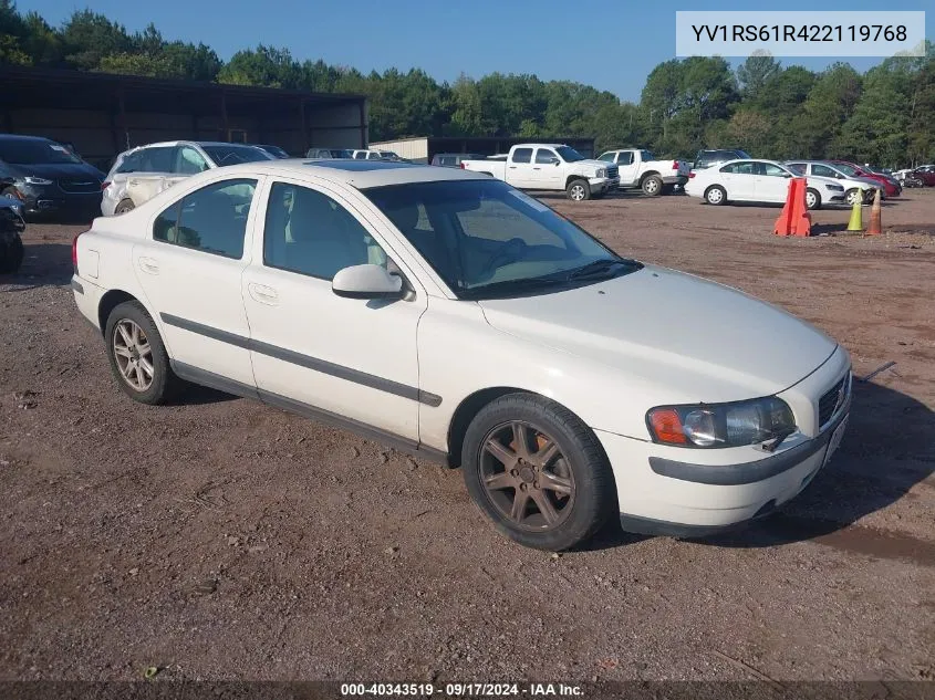 2002 Volvo S60 2.4 VIN: YV1RS61R422119768 Lot: 40343519