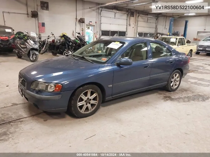 2002 Volvo S60 2.4T VIN: YV1RS58D522100604 Lot: 40541864