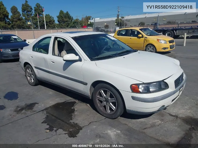 YV1RS58D922109418 2002 Volvo S60 2.4T