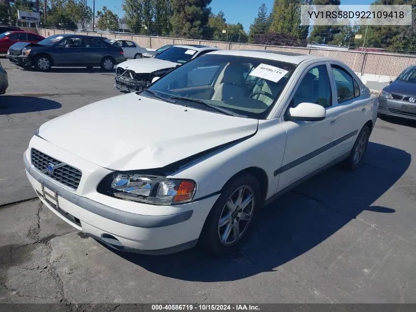 YV1RS58D922109418 2002 Volvo S60 2.4T