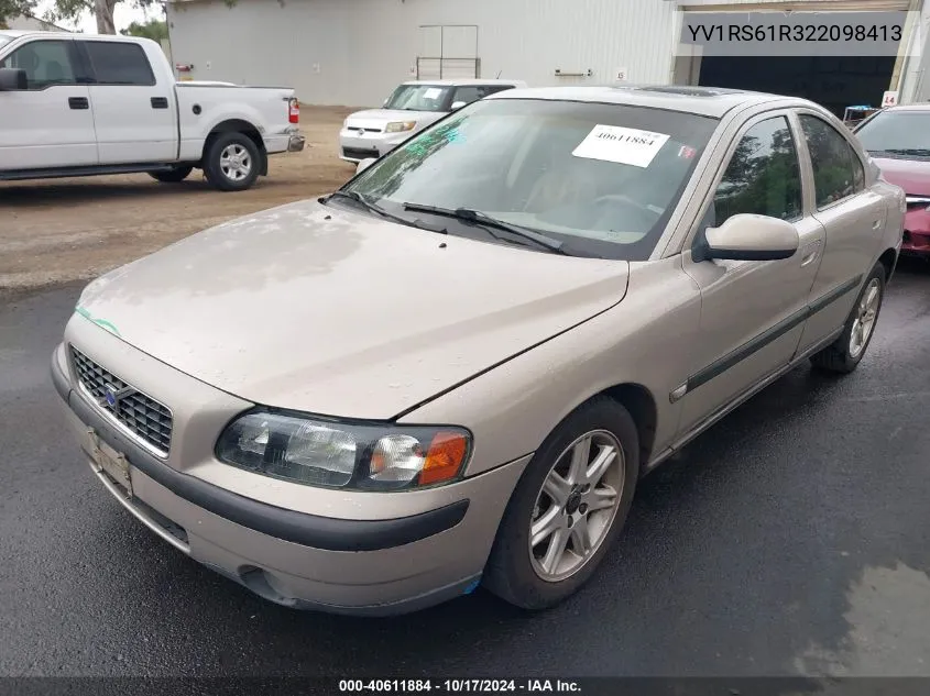 2002 Volvo S60 2.4 VIN: YV1RS61R322098413 Lot: 40611884