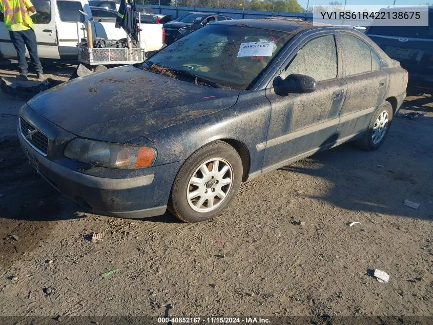 2002 Volvo S60 2.4 VIN: YV1RS61R422138675 Lot: 40852167