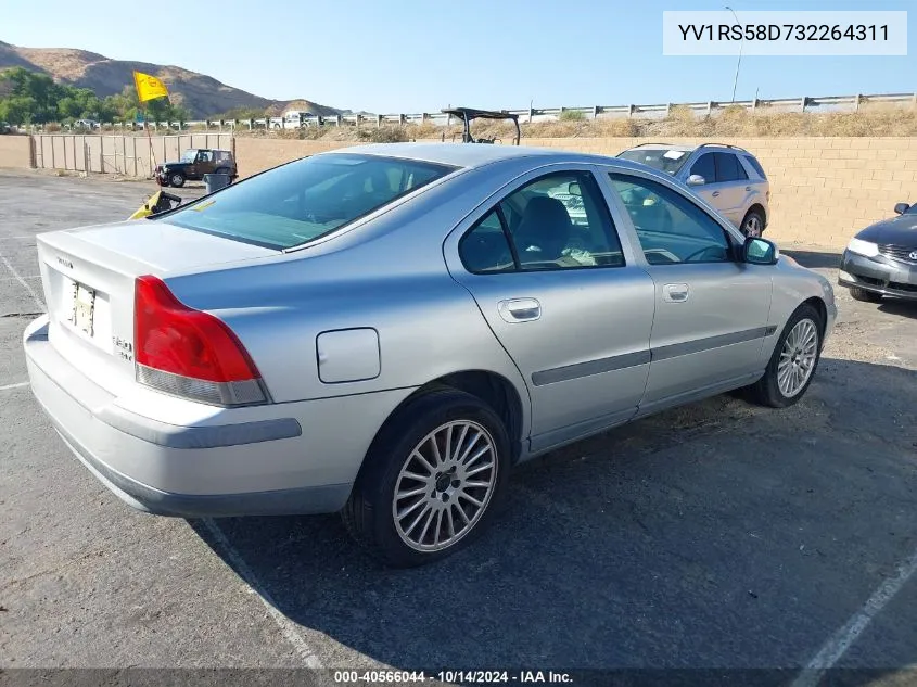 2003 Volvo S60 2.4T VIN: YV1RS58D732264311 Lot: 40566044