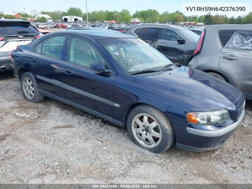 2004 Volvo S60 2.5T Awd VIN: YV1RH59H642376390 Lot: 39321484