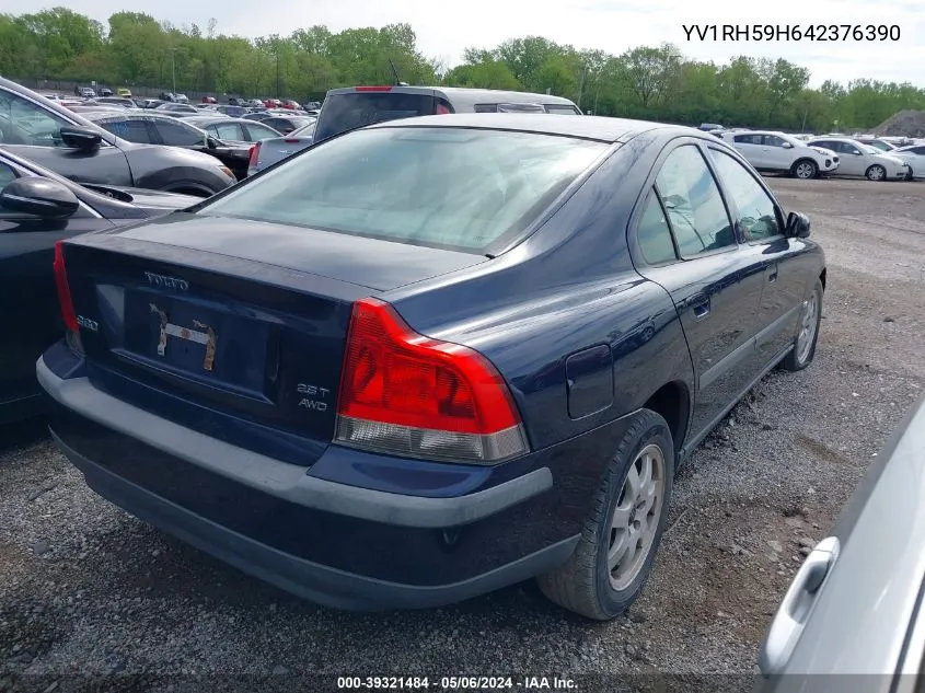 2004 Volvo S60 2.5T Awd VIN: YV1RH59H642376390 Lot: 39321484