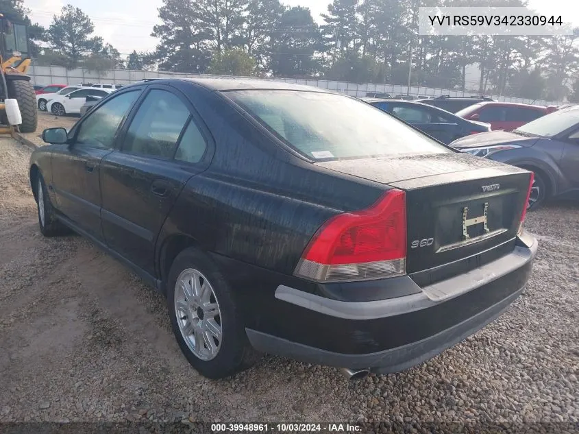 2004 Volvo S60 2.5T VIN: YV1RS59V342330944 Lot: 39948961