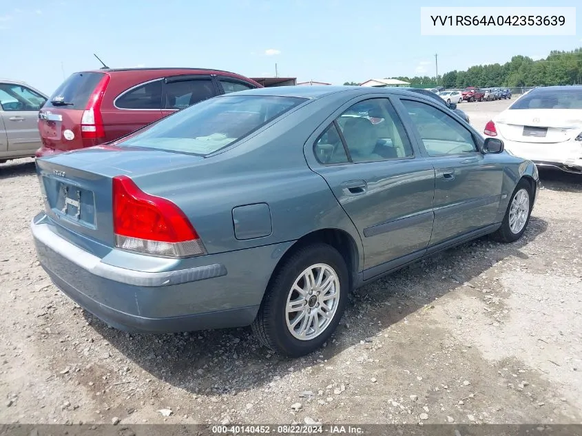 2004 Volvo S60 2.4 VIN: YV1RS64A042353639 Lot: 40140452