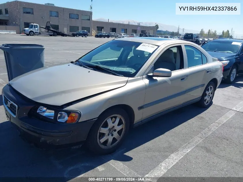 2004 Volvo S60 2.5T Awd VIN: YV1RH59HX42337866 Lot: 40271799