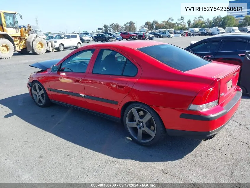 2004 Volvo S60 R VIN: YV1RH52Y542350681 Lot: 40358739