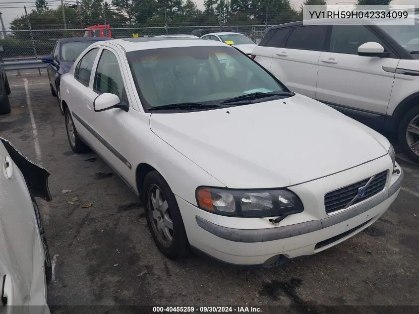 2004 Volvo S60 2.5T Awd VIN: YV1RH59H042334099 Lot: 40455259