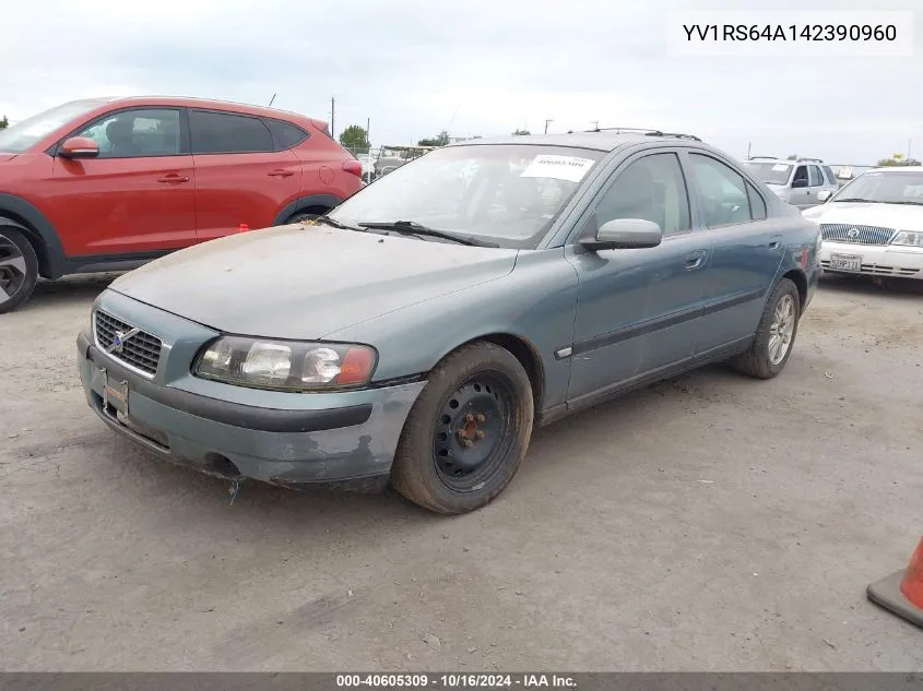 2004 Volvo S60 2.4 VIN: YV1RS64A142390960 Lot: 40605309