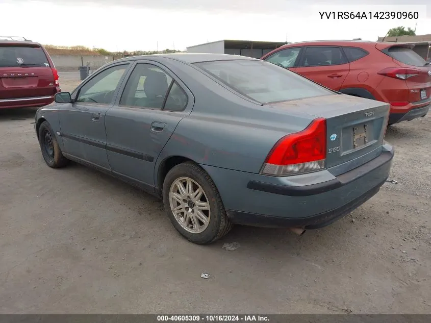 2004 Volvo S60 2.4 VIN: YV1RS64A142390960 Lot: 40605309