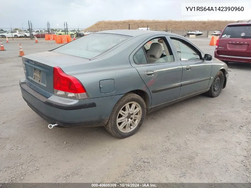 2004 Volvo S60 2.4 VIN: YV1RS64A142390960 Lot: 40605309