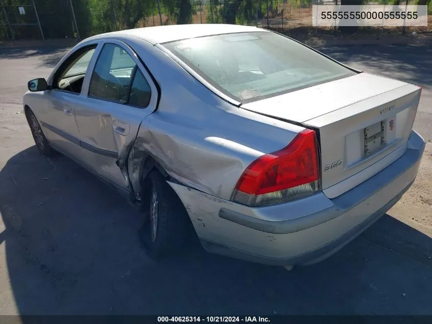 2004 Volvo S60 VIN: 55555550000555555 Lot: 40625314