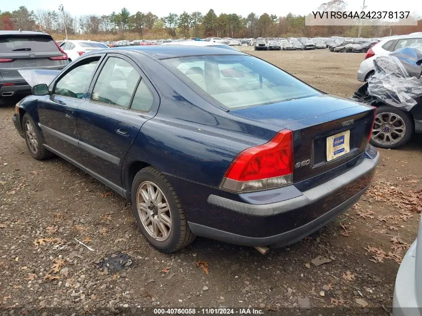 YV1RS64A242378137 2004 Volvo S60 2.4