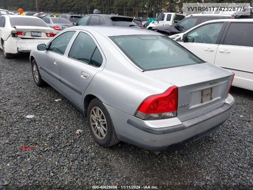 2004 Volvo S60 2.4 VIN: YV1RS61T742328775 Lot: 40829806