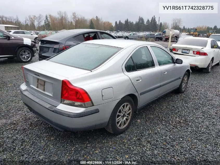 2004 Volvo S60 2.4 VIN: YV1RS61T742328775 Lot: 40829806