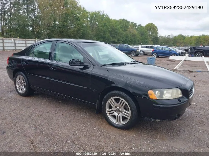 2005 Volvo S60 2.5T VIN: YV1RS592352429190 Lot: 40482429